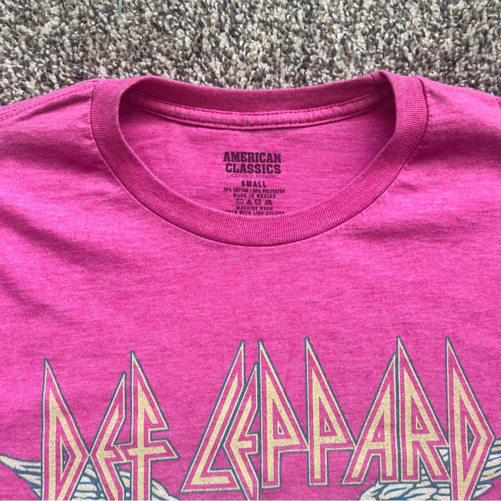 Def Leppard Hysteria 87 Pink Graphic Band Tee Small Unisex - Picture 2 of 3